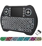 EASYTONE Backlit Mini Wireless Keyboard Touchpad Mouse Combo with Rechargable Li-ion Battery Mult...