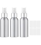 LISAPACK Small Spray Bottle for Travel - 3.4 oz Fine Mist Aluminium Empty Sprayer for Perfume - M...