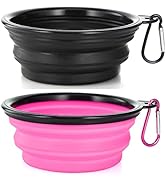 Dog Bowl Pet Collapsible Bowls, 2 Pack Collapsible Dog Water Bowls for Cats Dogs, Portable Pet Fe...