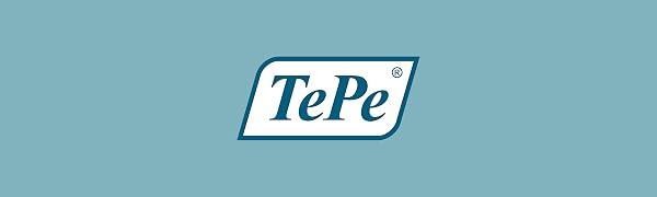 The TePe logo over a blue background. Text reads: TePe.