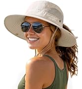 FURTALK Womens Sun Hat with Ponytail Hole Beach Hiking Summer Wide Brim UPF 80+ Outdoor Protectio...
