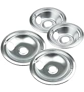 Chrome Range Drip Pans compatible with GE, Hotpoint and Kenmore Electric Stove - Replacement for ...