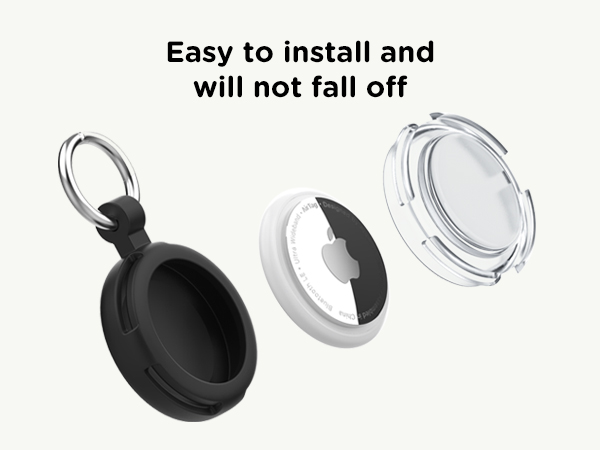 WhoseID Apple Airtag Holder Full Protection - Black