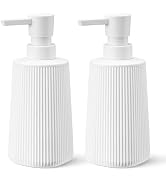 zuxzmj White 2 Pack Hand Soap Dispensers with No Rust Pump for Bathroom and Kitchen Countertops R...