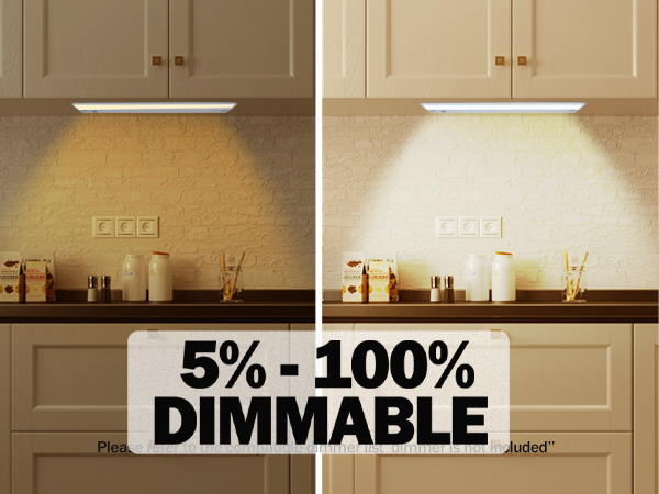 Ansen Hardwired Under Cabinet Lighting, LED Light for Kitchen/Closet, Dimmable, 3 Color Temperature
