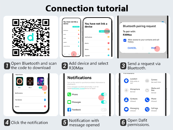 How to connect your watch with your phone for use? Download the watch app - DaFit