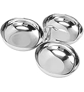 HAOHIZE Snack Bowl Fruit Plate, 3 in 1 Portable Stainless Steel Fruit Plate Fruit Bowl Snack Plat...
