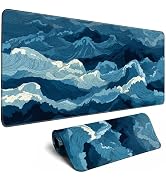 Japanese Mouse Pad,XL Large Mouse Mat,Long Extended Desk Mat, Non-Slip Rubber Stitched Edges (MP-41)