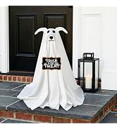 Halloween Ghost Dog Decorations Outdoor - 2.3 FT Light-Up Spooky Ghost Dog with Trick or Treat Si...