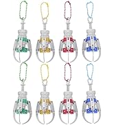 Toyvian 8pcs Mini Claw Machine Keychain: Colorful Plastic Gripper Toy Funny Bag Hanging Decor - V...