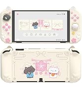 playvital Protective Case for Nintendo Switch OLED with Extra Stand - Cherry Blossoms Kitten Dock...