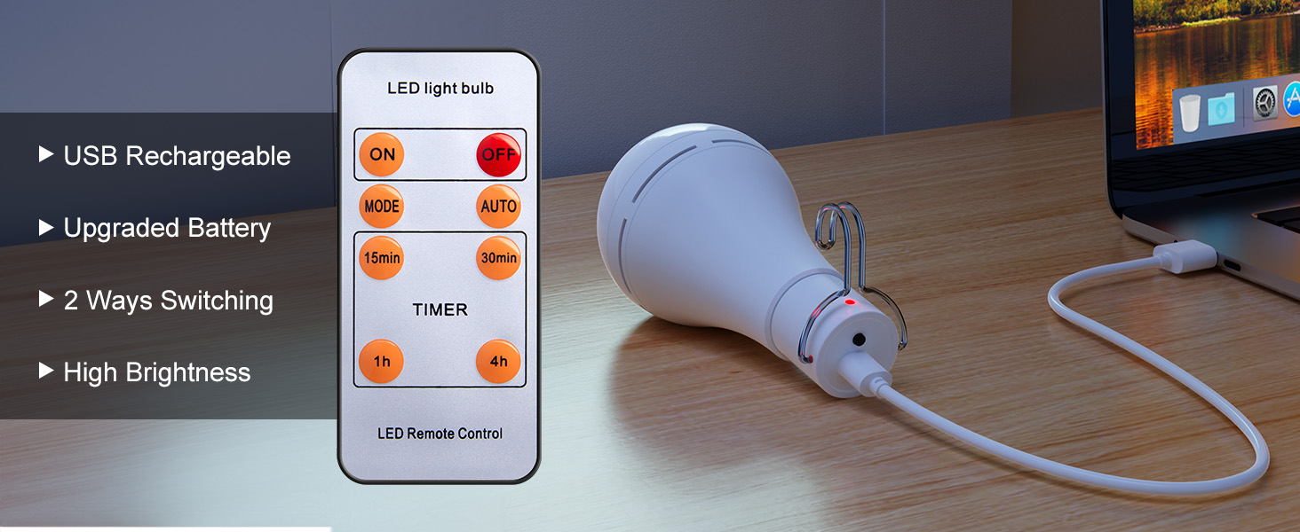 Brightown Rechargeable Hanging LED Bulb