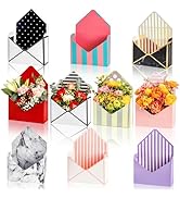 Elsjoy Set of 10 Florist Bouquet Envelope Boxes, 10 Styles Flower Bouquet Packaging Gift Paper Bo...