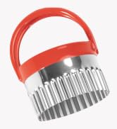 COOKIEQUE Biscuit Cutter Set (3 Pieces), Fluted Round Cookie Cutters With Handle, Unique Design B...