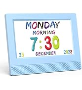 Kids Digital Alarm Clock Colorful, 7" Large LED Time Display Children's Sleep Trainer, Eye-Caring...