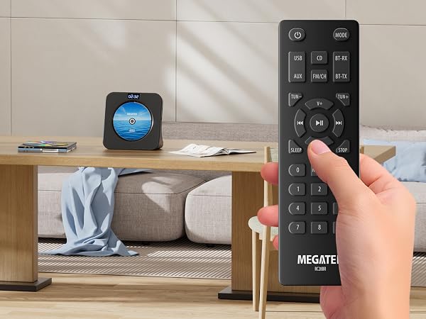 MEGATEK CP28BR Portable CD Player is Operated with a Full-Function Remote Control