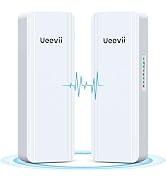 2.4G & 5G Dual Band Wireless Bridge, IP65 Outdoor Point to Point WiFi Bridge CPE with 2 1000Mbps ...