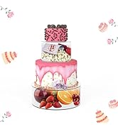 SOVQUEST 2 PCS Acrylic Clear Cake Stand Round 6 & 10 Inch Cake Display Stand with Lid Fillable Ti...
