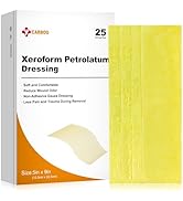 Carbou Medical Xeroform Petrolatum Dressing 5"x9", 25 Individual Pack, Non-Adherent Gauze Pads, S...