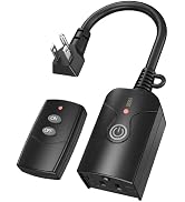 HBN Outdoor Indoor Wireless Remote Control 3-Prong Outlet Weatherproof Heavy Duty 15 A Compact 1 ...
