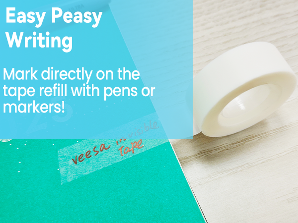 can write on the invisible tape with a pen or marker