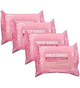 Air Jungles Makeup Remover Wipes 25 Count (Pack of 4), Alcohol-Free & Fragrance-Free, Extra Large...