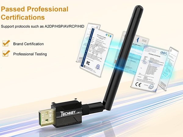 Long Range USB Bluetooth 5.4 Adapter for Desktop PC