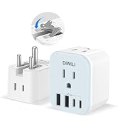 DIWILI US to India Travel Plug Adapter, Foldable India Power Adapter with 4 USB(2 USB C Port) and...