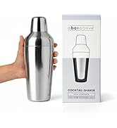 A Bar Above All-in-One Cocktail Shaker | 24oz Stainless Steel Cobbler Shaker with Precision Jigge...