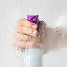 Rejuvenate soap scum being used on shower glass window