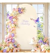 7.2ft Beige Arch Backdrop Cover Spandex Fitted Beige Wedding Arch Cover Stretchy Backdrop for Bir...