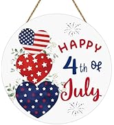Patriotic Decorations 4th of July Wreaths for Front Door Red White and Blue Decorations Hearts Fi...