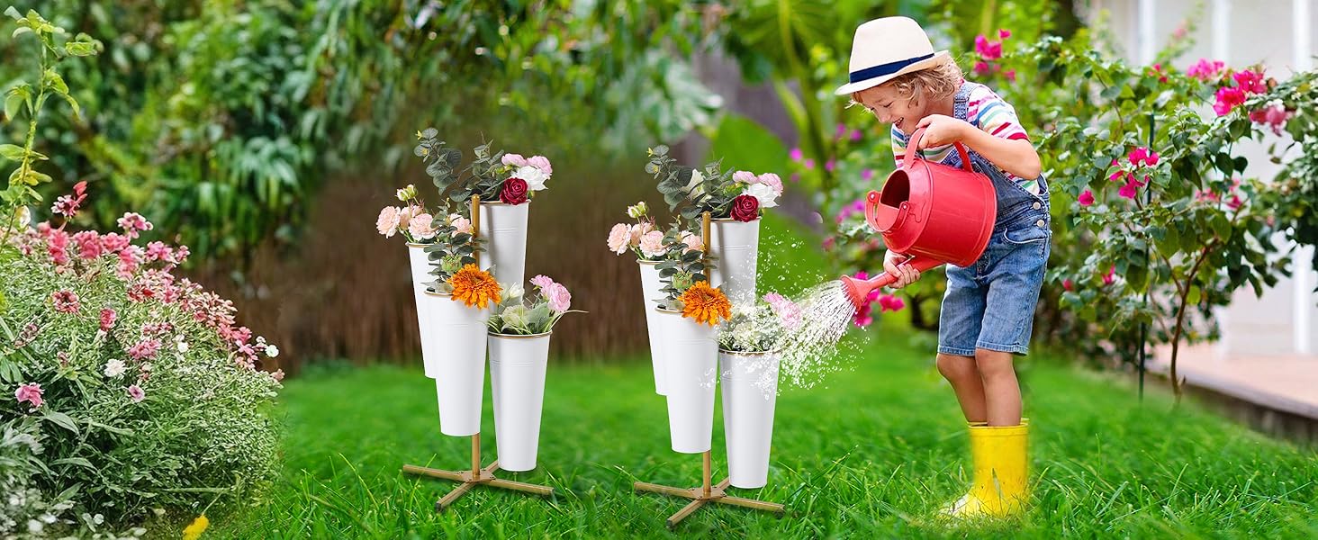 flower bar stand flower display stand with buckets flower stand display
