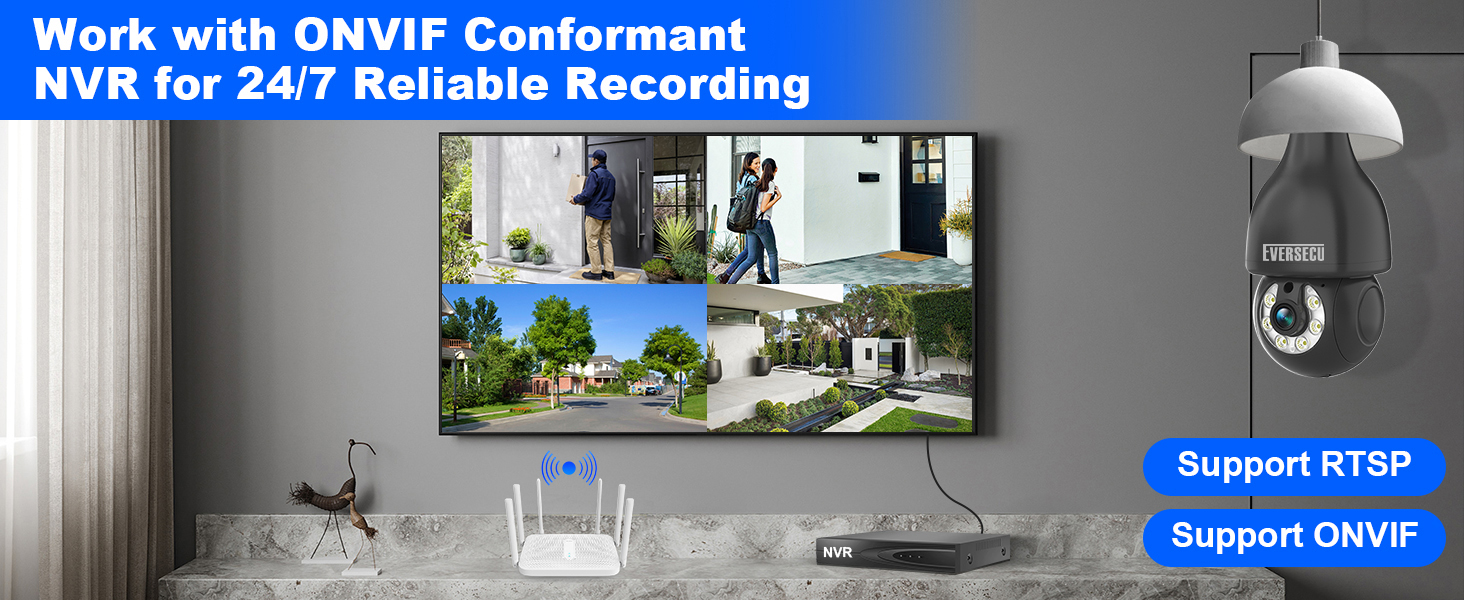 2K Light Bulb Wireless Security Camera 5Ghz WiFi Outdoor Indoor RTSP Stream Work with Alexa Onvif