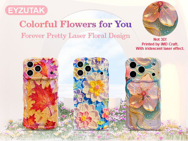 cute flower pattern printed by IMD, but Not 3D, without 3D touch