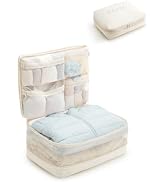 EACHY 5-in-1 Compression Packing Cube, Hanging Luggage Organizer with 4 Compartments for Clothes ...