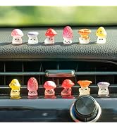 Rislobx 12PCS Luminous Mushroom Car Dashboard Decorations, Cute Mushroom Decor for Women Rear Vie...