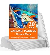 20 Packs Canvas for Painting 20X25cm (8''x10''), Cotton Acid-Free Blank Canvas Panels for Acrylic...