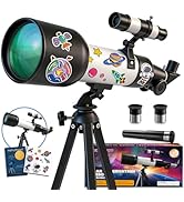 Telescope for Kids 60mm 90x Magnification with Sturdy Tripod, 2 Eyepieces & Finder Scope, 360mm T...