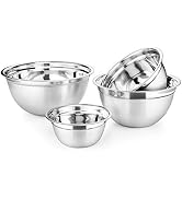 Avador Premium Stainless Steel German Mixing Bowls, Set of 4 Brushed Stainless Steel Mixing Bowl ...