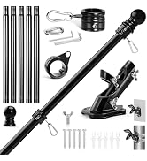 Anovo Flag Pole Kit- Stainless Steel Flag Poles with1 Inch Metal 360° Rotating Flag Pole Rings Cl...