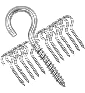 ZUSFUL 12-Pack 304 Stainless Steel Screw Eyes, Heavy Duty Eye Hooks for Hammock Stand, Yoga & Bra...