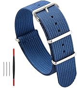 Tactical Frog 18mm 20mm 22mm Watch band with Stainless Steel Buckle, One-Piece Waterproof Nylon W...