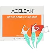Acclean Orthopick Flosser Dispenser – 3 Flossers per Pack, 30 Packs per Box (90 Counts) – Orthodo...