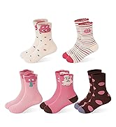 SPTRAMLE Girls Warm Socks, Kids Winter Socks for Toddler Girls (1-12 Years), 5 Pairs Thicken Crew...