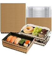 DTFMZOV 50 Pack Sushi Containers with Lid, 8 x 4.9 x1.7 Inch Sushi Trays, Disposable Takeout Boxe...