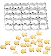 Gold Fish Cracker Cutter,Stainless Steels Small Cookie Cutters,25 Cavity Fish Cookie Cutter,Mini ...