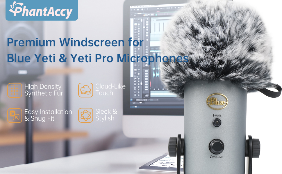 PhantAccy Pop Filter for Blue Yeti/Yeti Pro