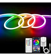 ShineBurky 49.2FT/15M RGB LED Strip Light, LED Light Strip with App/Remote Control, Colour Changi...