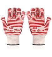 CZSYZCZS Oven Gloves Grill Gloves Extreme Heat Resistant Oven Gloves - EN407 Certified 932F - Coo...